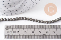 Perles rondes pyrite naturelle 4mm grade A, x1 fil de 39cm (G1539)
