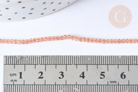 Perles rondes verre cristal beige facettes 2mm, x1 fil de 38cm (G7947)