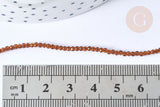 Perles rondes verre marron, marron clair facettes 2mm, x1 fil de 38cm (G7950)