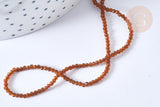 Perles rondes verre marron, marron clair facettes 2mm, x1 fil de 38cm (G7950)