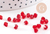 Perles toupie bicone cristal autrichien facette rouge 4mm, x20 (G7462)