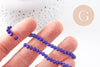 Perles toupies bleu, cristal bleu marine,Perle verre facette, 4x3mm ,fil de 49 cm , x1 (G2720)