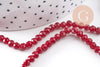 Perles toupies bordeau cristal rouge 4x3mm,Perle verre facette,perle bicone,fil de 40 cm, x1 (G2137)