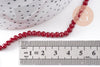 Perles toupies bordeau cristal rouge 4x3mm,Perle verre facette,perle bicone,fil de 40 cm, x1 (G2137)