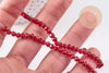 Perles toupies bordeau cristal rouge 4x3mm,Perle verre facette,perle bicone,fil de 40 cm, x1 (G2137)