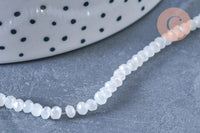 Perles toupies cristal blanc irisé 3.5x2.5mm, fil 25.4cm x1 (G6763)