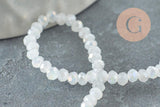 Perles toupies cristal blanc irisé facette 2.5mm, x1 fil de 40cm (G2643)