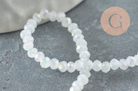 Perles toupies cristal blanc irisé facette 2.5mm, x1 fil de 40cm (G2643)
