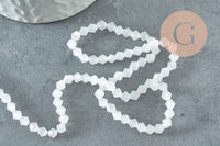Perles toupies cristal blanc opalescent 4mm facette, x1 fil de 35cm (G8541)