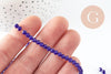 Perles toupies cristal bleu roi 4-5mm, perles bijoux, perle cristal verre facette,fil de 34 cm x1 (G6216)