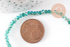Perles toupies cristal bleu turquoise transparent irisé 3.5x2.5mm, x1 fil de 40cm (G6760)