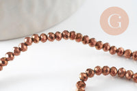 Perles toupies cristal cuivre, perles bijoux, perle cristal,Perle verre facette,création bijoux, fil de 180,3x2mm x1 (G5910)