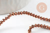 Perles toupies cristal cuivre, perles bijoux, perle cristal,Perle verre facette,création bijoux, fil de 180,3x2mm x1 (G5910)