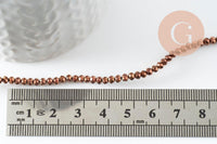 Perles toupies cristal cuivre, perles bijoux, perle cristal,Perle verre facette,création bijoux, fil de 180,3x2mm x1 (G5910)