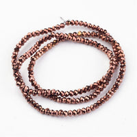Perles toupies cristal cuivre, perles bijoux, perle cristal,Perle verre facette,création bijoux, fil de 180,3x2mm x1 (G5910)