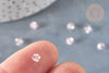 Perles toupies facettées verre rose transparent 4x3.5mm, cristal autrichien, x20 (G0588)