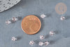 Perles toupies facettées verre rose transparent 4x3.5mm, cristal autrichien, x20 (G0588)