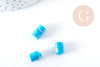 Perles tube howlite naturelle turquoise 10x7mm, x5 (G8281)