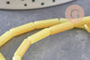 Perles tube jade naturel jaune, perle pierre naturel,13mm, 30 perles, fil de 40cm, x1 (G4161)