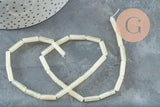 Perles tube jade naturel vert très clair, création bijoux perle pierre naturel,13mm, fil de 30 perles x1 (G4160)