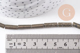 Perles tube pyrite naturelle 13x4mm, x1 fil (G4020)
