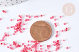 Perles tube rouge effet givré façon Delica miyuki, x1 sachet de 8g (G8133)
