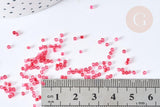 Perles tube rouge effet givré façon Delica miyuki, x1 sachet de 8g (G8133)