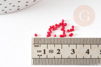 Perles tube rouge rose opaque façon Delica miyuki 1.5-2mm, x1 sachet de 8gr (G9166)
