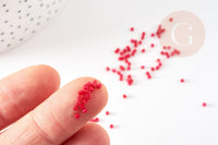 Perles tube rouge rose opaque façon Delica miyuki 1.5-2mm, x1 sachet de 8gr (G9166)