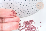 Perles tube verre Rose foncé métallisé mat façon Delica miyuki, x1 Sachet 8g (G7770)