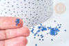 Perles tube verre bleu foncé métallisé mat façon Delica miyuki, x1 sachet de 8g (G7774)