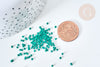 Perles tube verre vert façon Delica miyuki, x1 sachet de 8g (G7780)