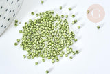 Perles tube verre vert métallisé mat façon Delica miyuki, x1 Sachet 8g (G7773)