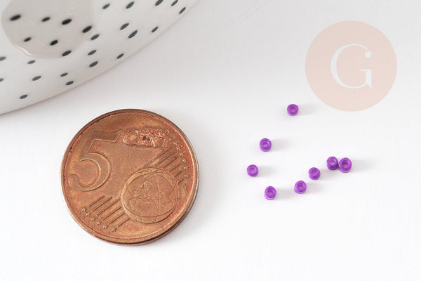 Perles tube violet foncé opaque façon Delica miyuki 1.5-2mm, x1 sachet de 8gr (G9168)