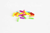 Perles tubes fluorescents plastique bijoux enfants,perles bijoux,perle plastique multicolore, x100 G6636