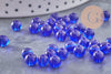 Perles verre bleu rondes 5mm, x50 (G3423)