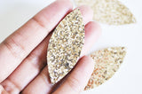 Pétale simili cuir paillettes doré fourniture créative,cuir synthétique,fabrication coiffure, accessoire mariage, 57.5mm, x 10 G4793