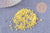 Petite perle rocaille verre rayé jaune blanc 1.5x2mm, x10 Gr (G10684)