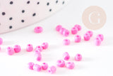 Petite perles de rocaille rose foncé 2.5mm, perles rocaille pour tissage bijoux x 10g (G5375)
