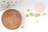 Petite perles de rocaille vert transparent 2.5mm, perles rocaille verre, pour perlage, x 10gr (G3667)
