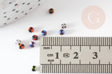 Petites Perles rocaille rayées multicolores 2.5x3mm, x 10gr (G1627)