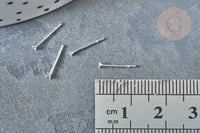 Piercing clou argent 925 massif strass bleu aigue-marine 1.5mm, x1 (G7600)