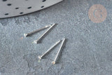Piercing clou argent 925 massif strass irisé 1.5mm, x1 (G7597)