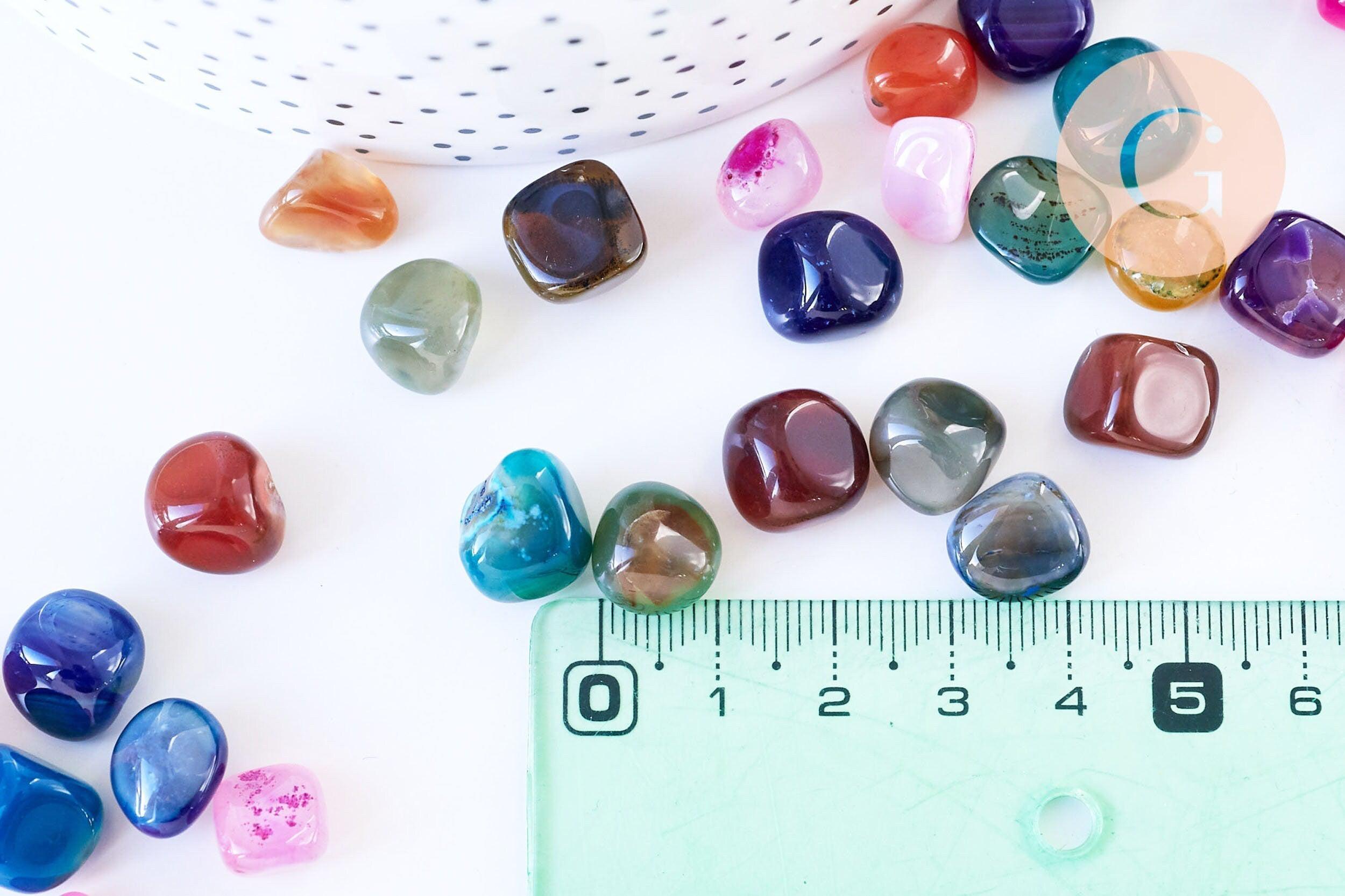 Pierre Pépite agate naturelle multicolore roulée 6-13mm non percé, x20gr (G5722)