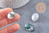 Pierre agate mousse naturelle roulée, galet agate mousse, pierre semi-precieuse, x20gr (G5193)