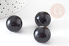 Pierre ronde obsidienne noire non percée 17.5-18mm, x1 (G4378)