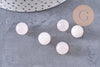 Pierre ronde quartz rose naturel non percée 10mm, x1 (G3966)