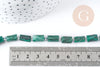 Pierres tube Quartz émeraude vert foncé 14mm, pierre naturelle, le fil de 18cm, x1(G9100)