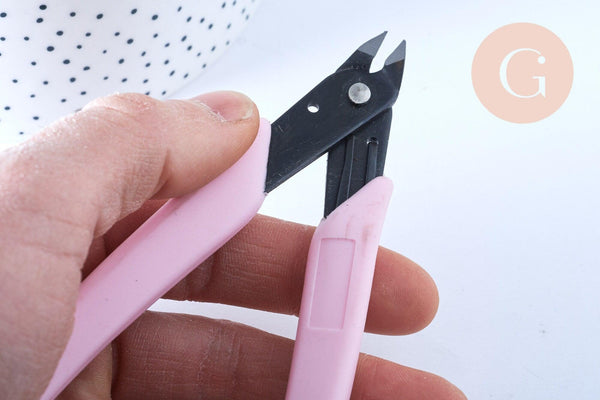 Pince coupante haute précision rose pour fabrication de bijoux, x1 (G5597)