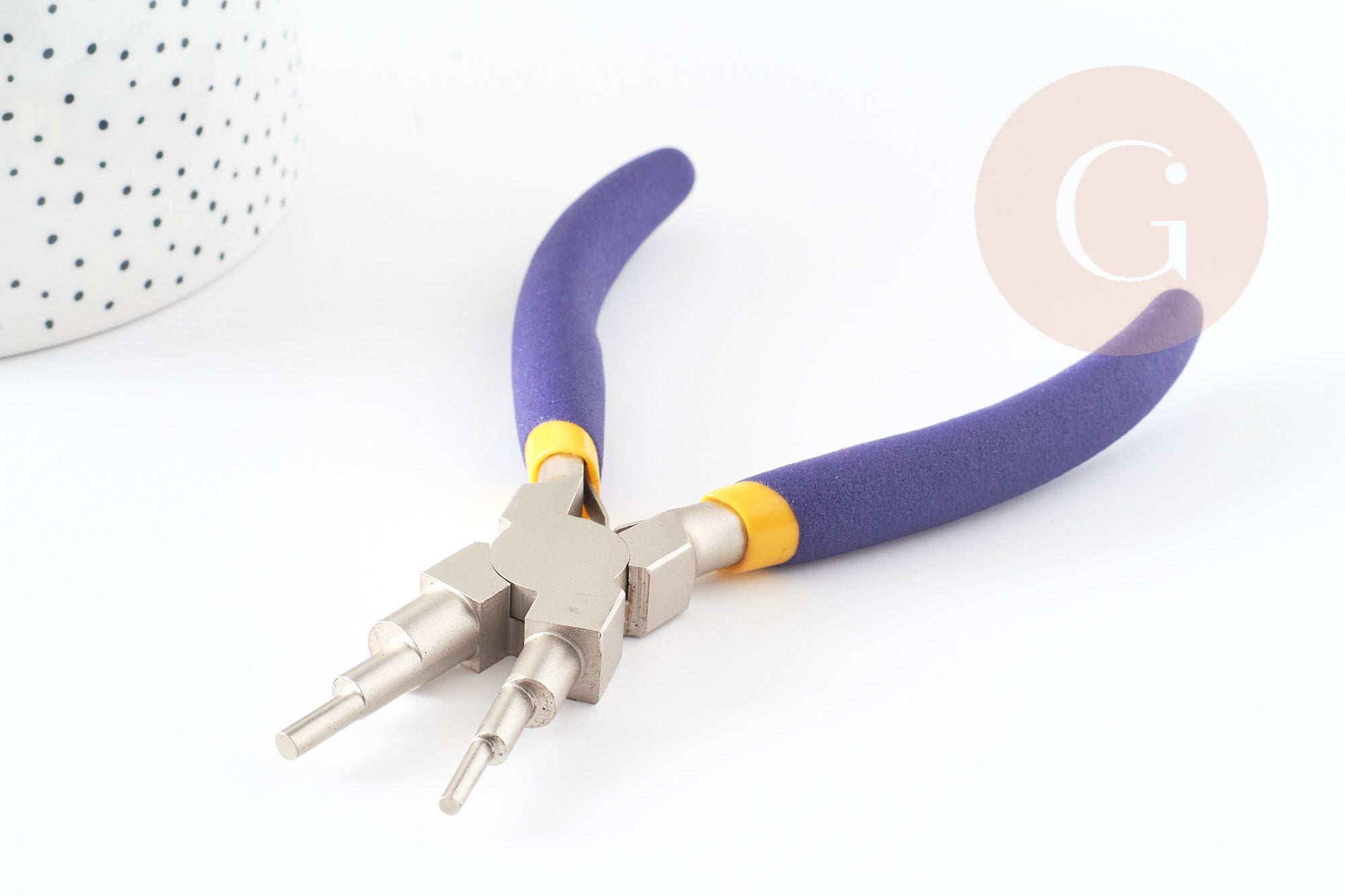 Pince 6 en 1 fabrication de bijoux bout rond acier carbone, x1 (G4103)